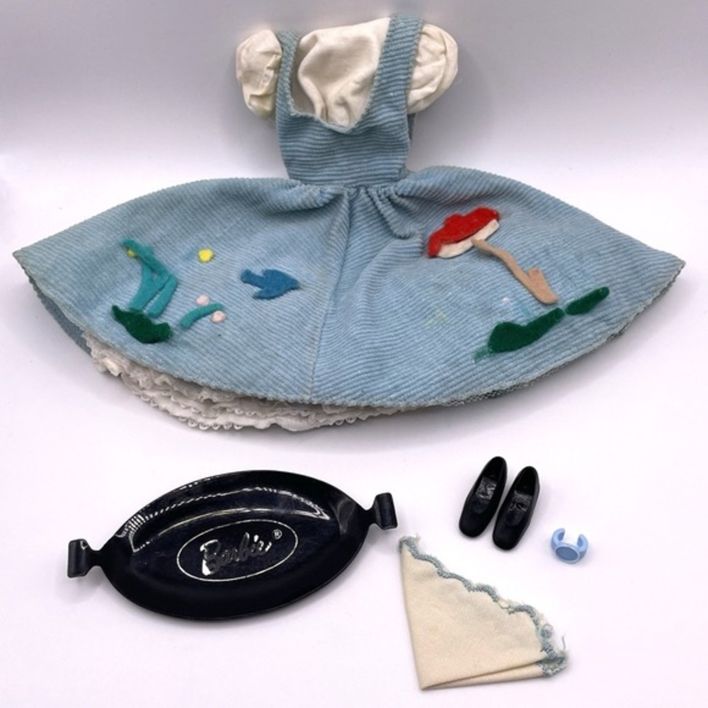 Vintage 1960 Barbie Friday Nite Date 979 Dress Petticoat Shoes Accessories